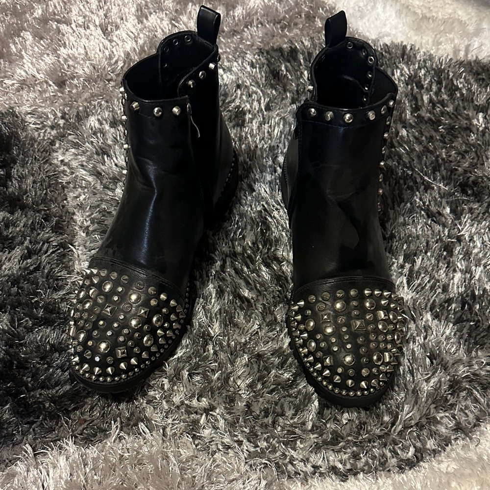 Studded Black Combat Boots